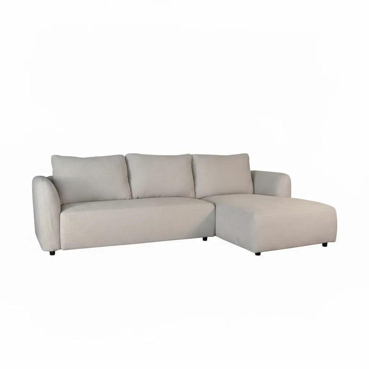 Hoekbank Hudson 280cm chenille grijs bank rechts loungebank hoeksalon