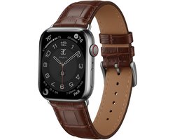 Elysian horlogebandje geschikt voor Apple Watch - Echt Leer - Bruin - 22mm - Quick Release - Verstelbaar - Series 1/2/3/4/5/6/7/8/9/10/11/SE/Ultra(2/3) - Apple Watch Bandje 42/44/45/49mm