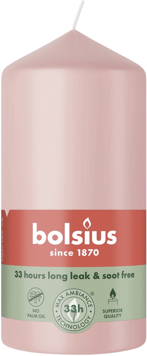 Bolsius Stompkaars 120/58 Nevelig Roze