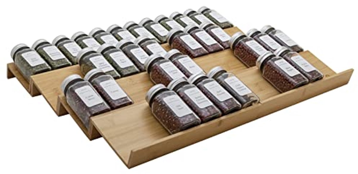 Bamboe kruidenrek ladeorganizer - 8-delige set - 11" of 22" breed