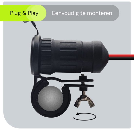 12 V motorfiets USB-stopcontact, auto QC/PD 3.0 Type-C & USB-oplader met schakelaar en led-spanningsmeter, Quick Charge USB-stopcontact voor 12 V ~ 24 V motorfiets, camper, auto, boot, jacht