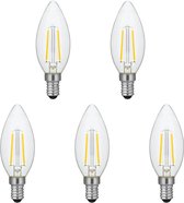 Lampe LED SPL E14 2W Dimmable - CRI 93 - Wit Extra Chaud - 2500K - Bougie à Filament LED C35 - Remplace 16W - 5 Pièces