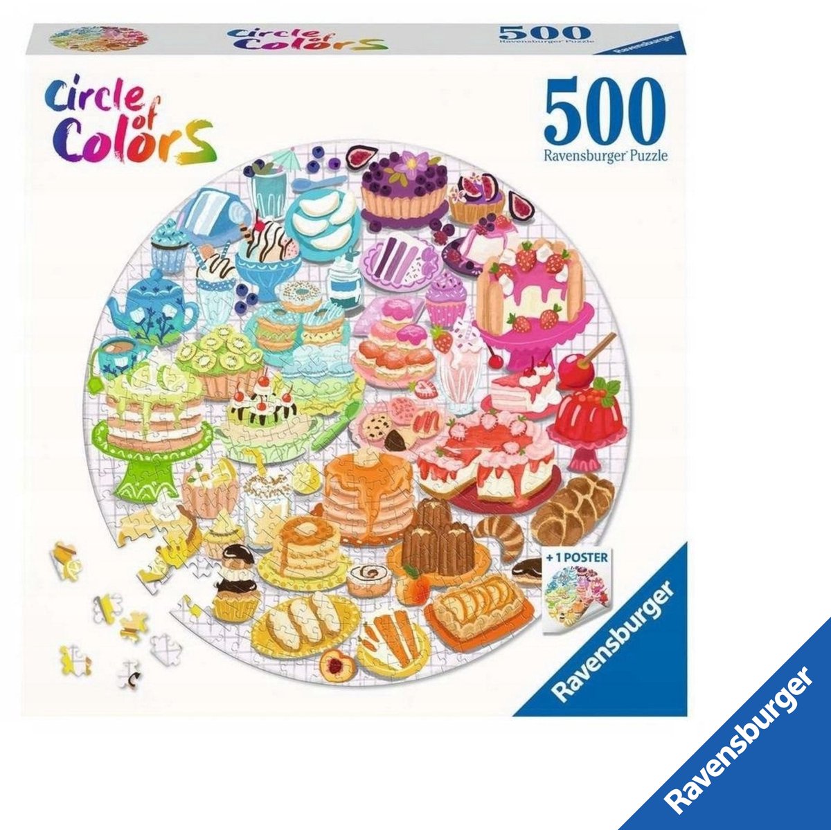 Ravensburger Ronde Puzzel 500 Stukken Kleurenpalet Desserts
