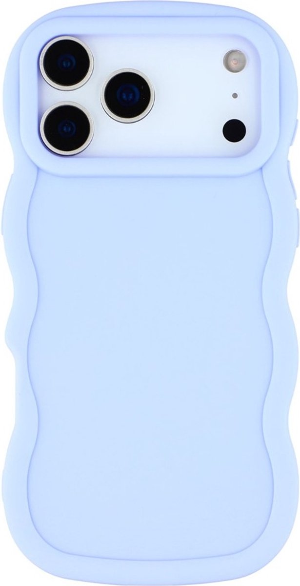 Hoesje geschikt voor Apple iPhone 17 Pro - Phonesta Wavy Silicone Back Cover - Paars