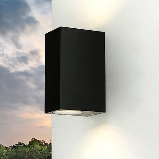 Buiten downlight led wandlamp zwart | Lichttotaal