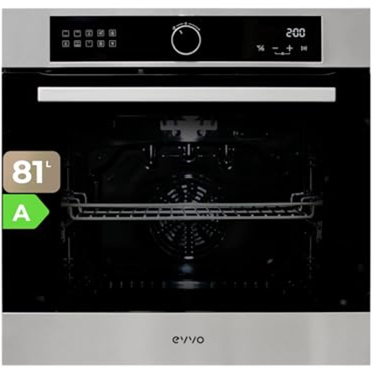 Geschenktype Inbouwoven met Airfryer 81L Zwart