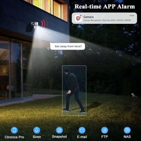 Hybride Zoom Bewakingscamera voor Buiten - Wifi, PTZ IP-camera met Nachtzicht en 2-weg Audio van Merkloos — afbeelding 3