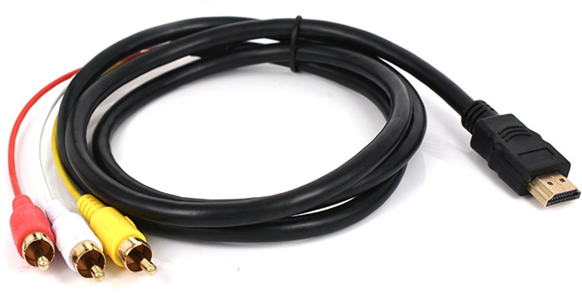 Jonyx - HDMI naar RCA kabel - HDMI naar Tulp/3 kabel - 1,5 meter - 1080P Full HD - Video en audio