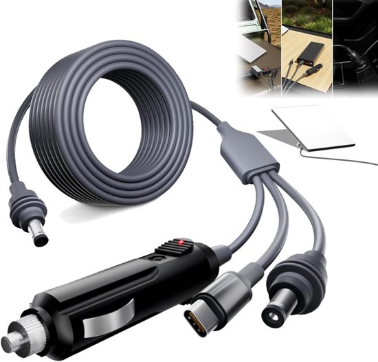 thumbnail image 2 of Car Charger To DC Cable With Switch For Starlink Mini (10ft/3m 2 of 14