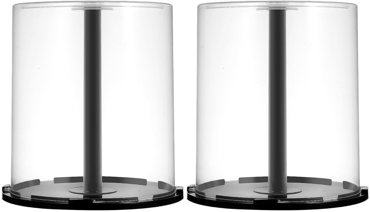 Pack of 2 CD/DVD Storage Bucket Made of Transparent Plastic Space for 100 Discs Practical CD Organiser for Home and Office