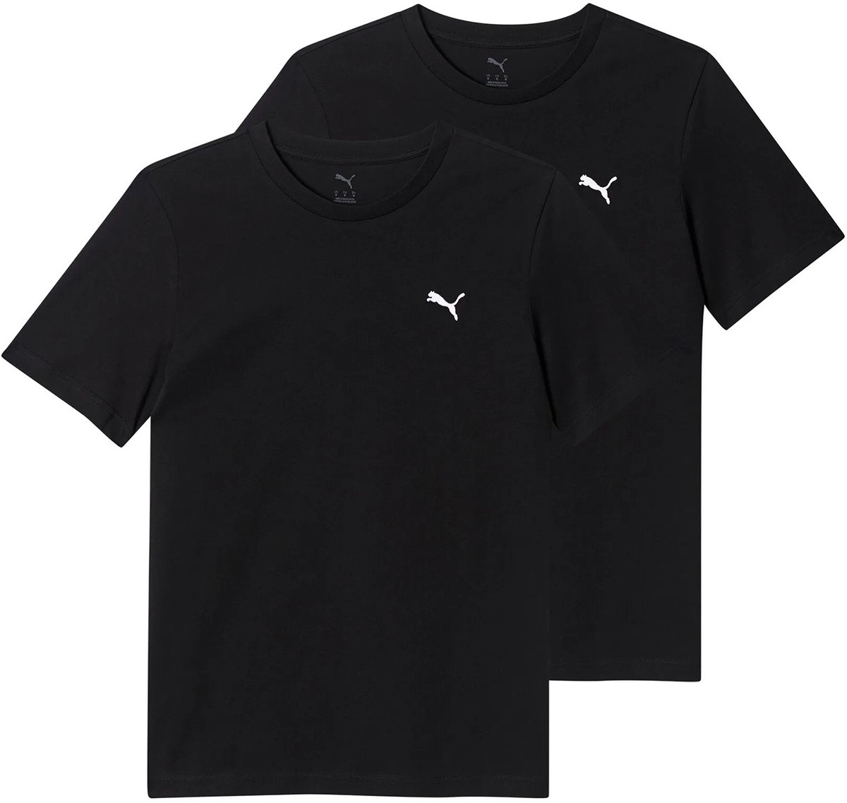 2-pack Puma Ess Logo T-shirt Multipack M T-Shirt Heren Ronde Hals 692313 01 Zwart