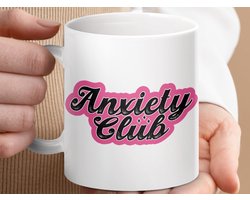 Mok Anxiety Club Mug, Sarcastic Mug, Funny Mug, Pink Mug, Anxiety Gift, Mental Health, Cute Mug, Meme Mug, Self-Care Mug, Gift Mug