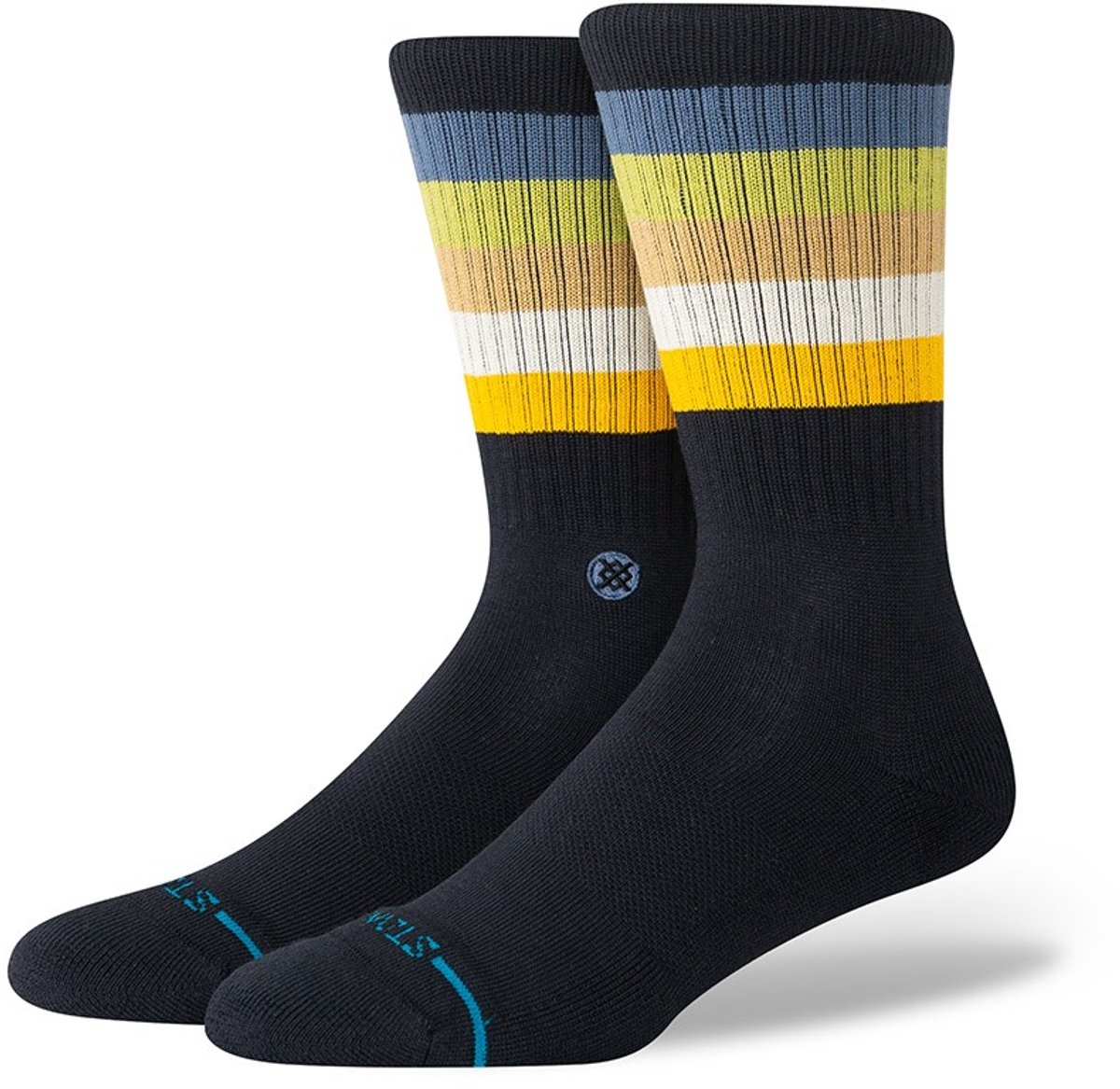 Stance heren casual sokken maliboo crew zwart II