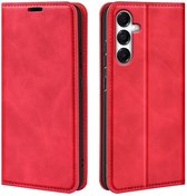 MobyDefend Hoesje - Geschikt voor Samsung Galaxy A17 / A18 - Luxe Wallet Bookcase (Magnetische Sluiting) - Rood