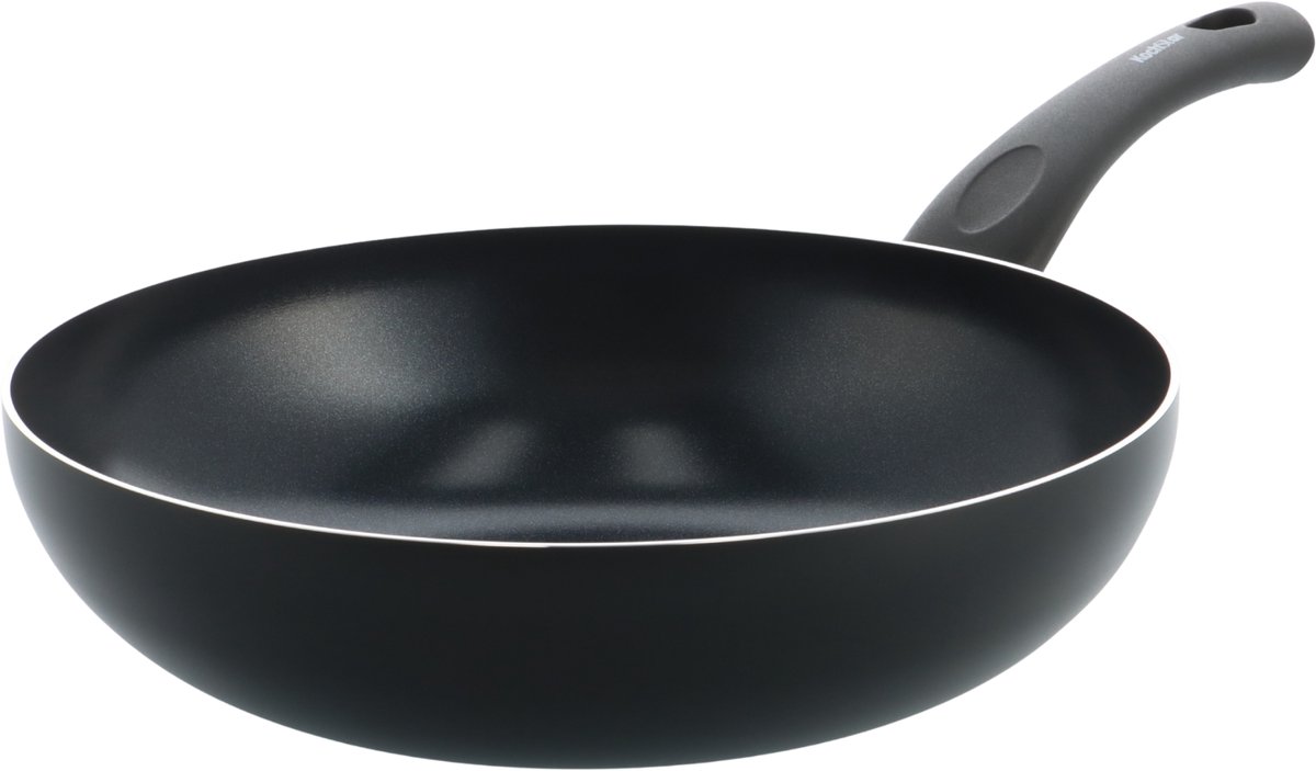 Kochstar Essenz Zwart Keramische Wokpan - 28cm - 3.57L - PFAS-vrij - Inductie wokpan - Inductie pan - Keramische anti-aanbaklaag - Koelgreep - Ovenbestendig tot 130° C - Zwart