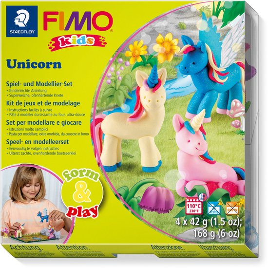 FIMO kids 8034 - ovenhardende boetseerklei - Form&Play set "Eenhoorn"