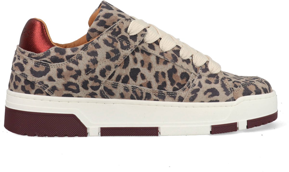 DWRS® Dames Sneakers - Bordeaux - 80% Leer - Maat 39
