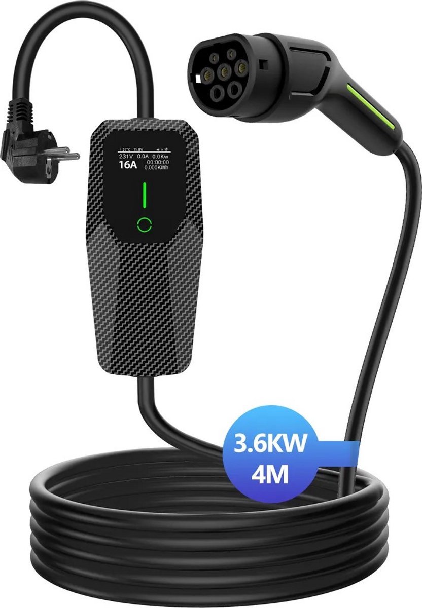Junsun SYB 3.5KW EV Laadkabel - Instelbare Laadstroom - IP65 Waterdicht