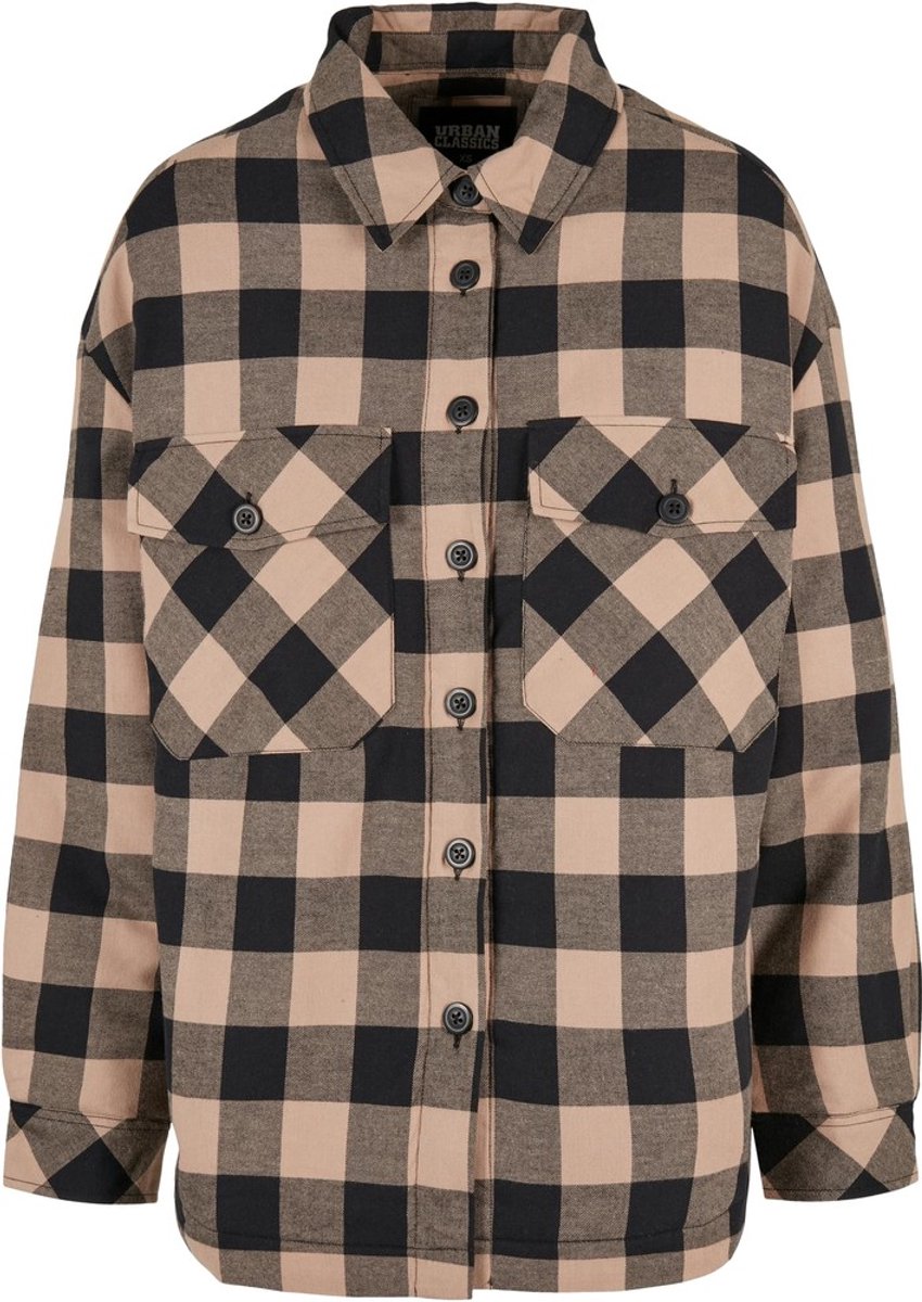 Urban Classics Flanell Padded Overshirt Blouse S Zwart