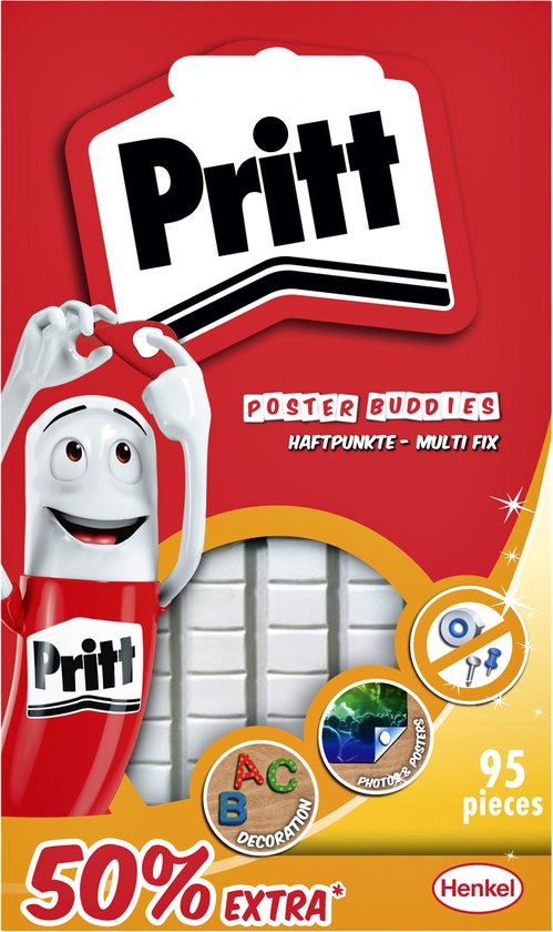Pritt Posterbuddies + 50% gratis 52,5 g Card | Posterbuddies plaklijm voor Posters & Kaarten | Universele plaklijm.