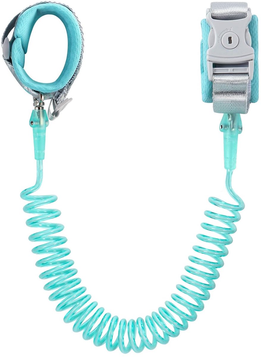Anti-verlies polsketting, anti-verlies riem, babyriem, anti-verlies polsketting met kind-upgrade kinderbeveiliging (groen, 8,2 ft)