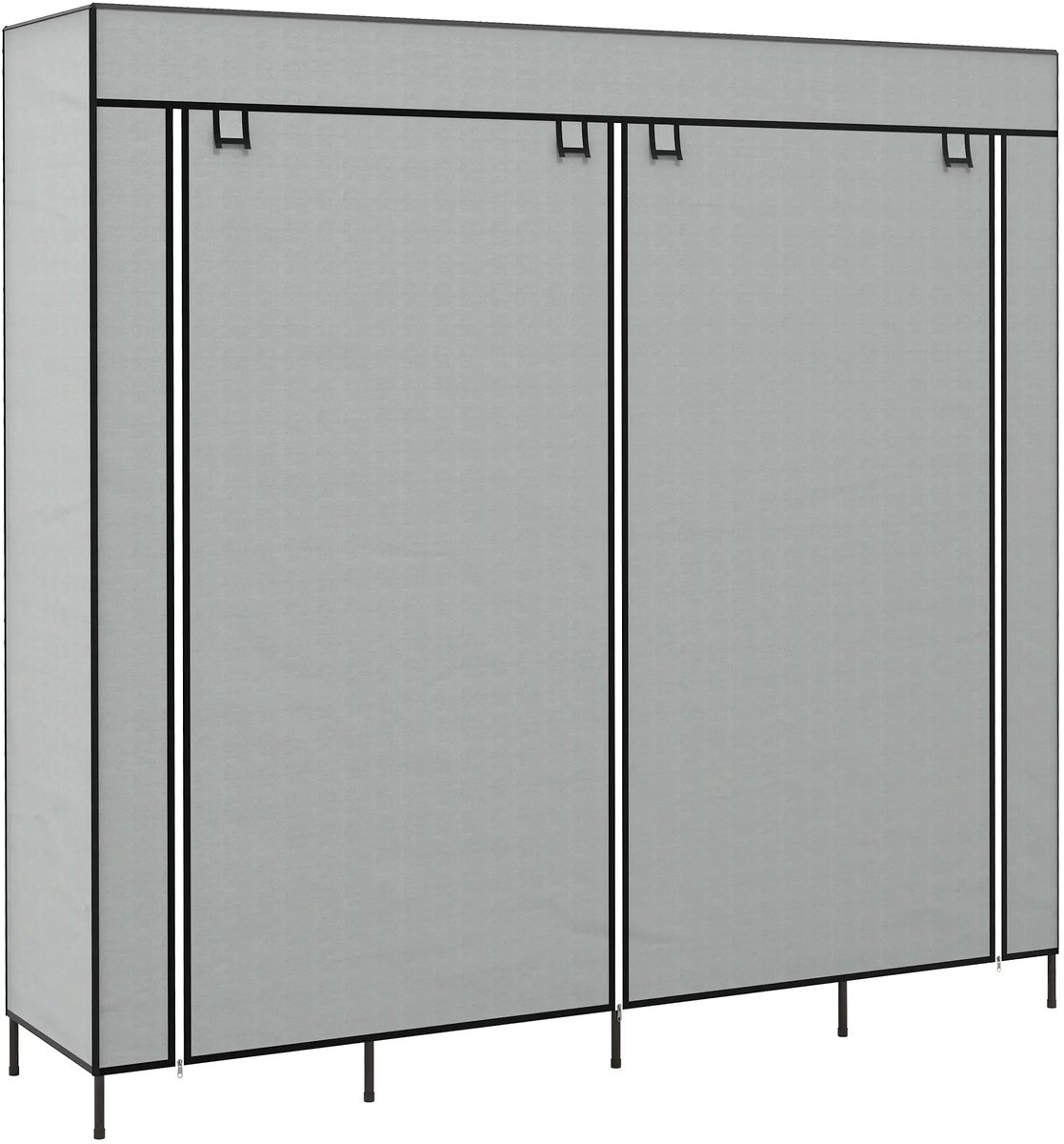 Kledingkast - Kledingkasten Slaapkamer - Garderobekast - 166 x 42,5 x 169,5 cm - Opvouwbaar - Stof met Metaal - Donkergrijs