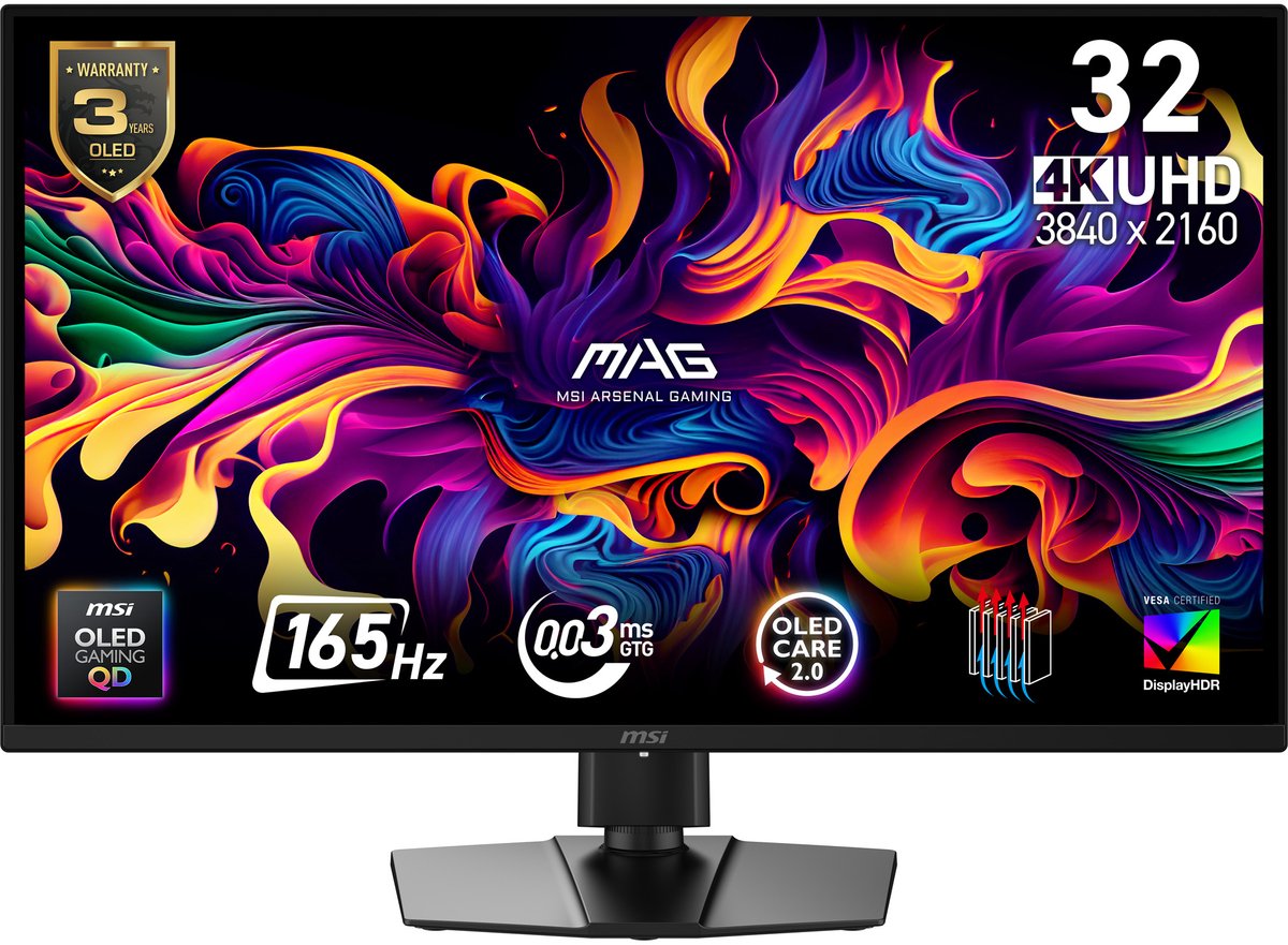 MSI MAG 322UP QD-OLED Gaming Monitor 31.5" 4K Ultra HD - MSI - €912,87
