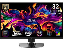 MSI MAG 322UP QD-OLED E16 computer monitor 80 cm (31.5") 3840 x 2160 Pixels 4K Ultra HD Zwart