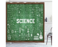 New Bed, Biologie Wetenschapswoord op Schoolbord Douchegordijn Badkamer Decor Set met Haakjes, 180 cm B 200 cm L