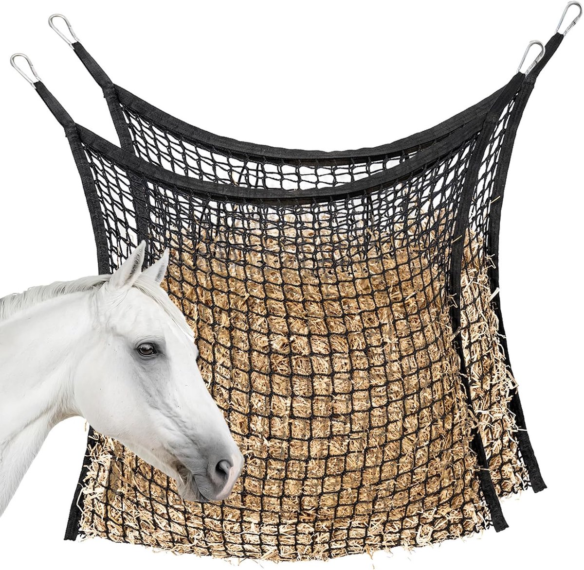 Filet à foin à alimentation lente, filet à foin pour chevaux, sacs à foin de grande capacité pour chevaux, filet à foin à alimentation lente pour bétail de ferme en plein Filet à foin à alimentation lente, filet à foin pour chevaux, sacs à foin de grande capacité pour chevaux, filet à foin à alimentation lente pour bétail de ferme en plein