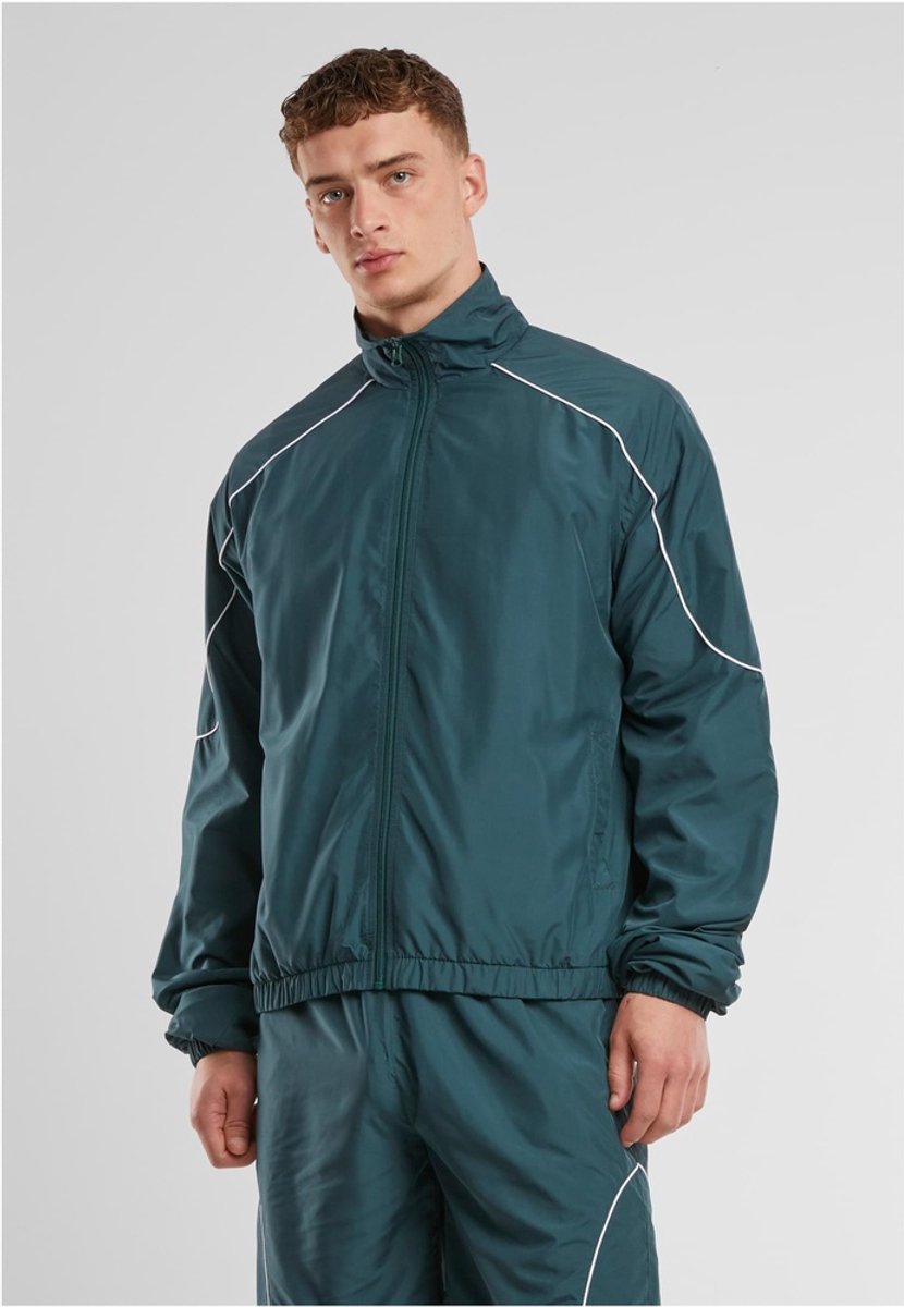 Urban Classics Piped Panel Trainings jacket Donkergroen