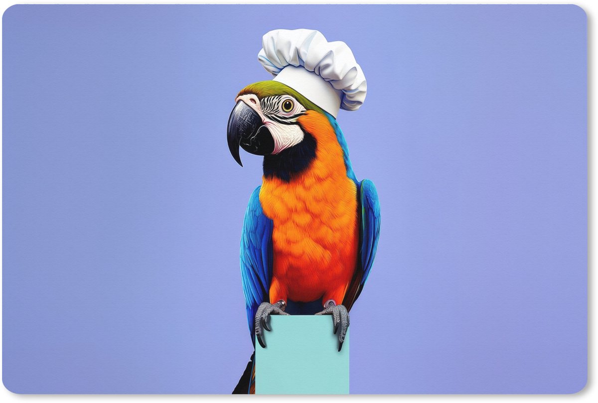 Muismat XXL 120x80 cm - Bureau onderlegger - Bureau mat Papegaai - Koksmuts - Vogel - Leuk - Bureaumat - Gaming mousepad xl - Bureaulegger groot - Computer deskmat