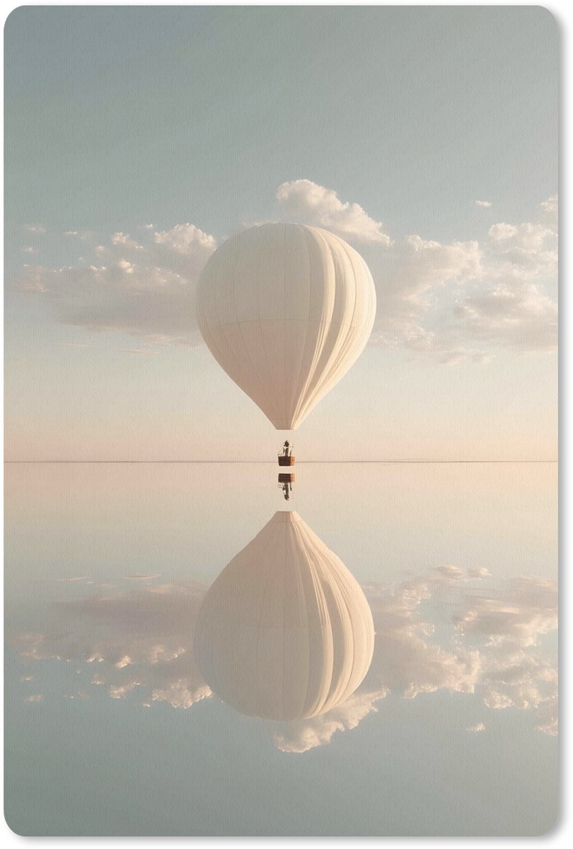 Muismat 18x27 cm - Mousepad Luchtballon - Wolken - Water - Blauw - Muismatten