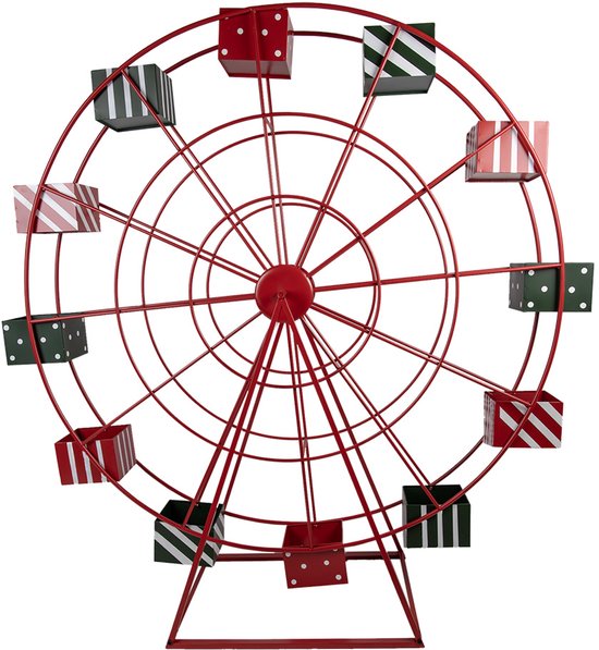 Clayre & Eef Décoration de Noël Grande roue 167x59x170 cm Rouge Métal