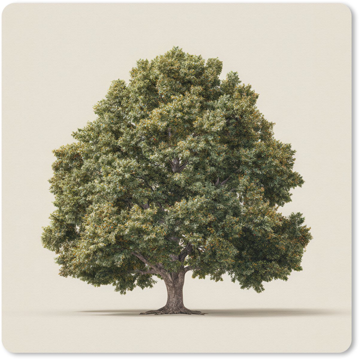 Muismat XXL 60x60 cm - Bureau onderlegger - Bureau mat Eikenboom - Groen - Lichte achtergrond - Bureaumat - Gaming mousepad xl - Bureaulegger groot - Computer deskmat