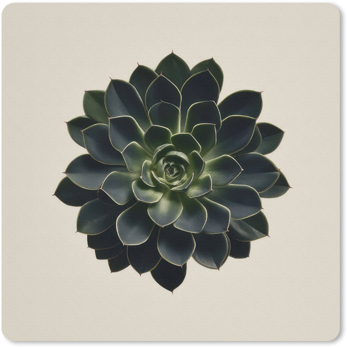 Muismat 30x30 cm - Mousepad Rozet - Cirkelvormig - Donkergroen - Muismatten