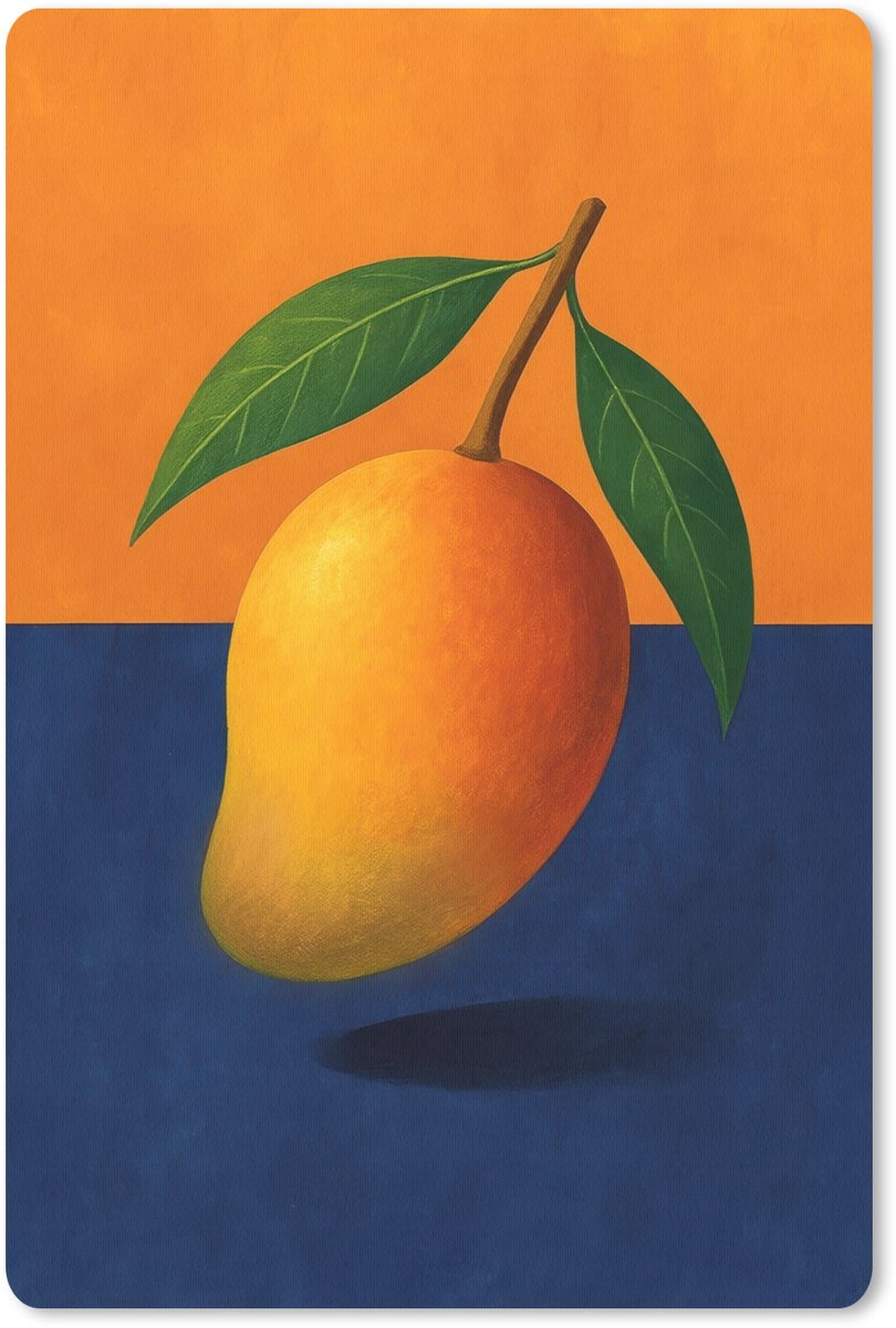Muismat 18x27 cm - Mousepad Mango - Vlakken - Bladeren - Oranje - Muismatten