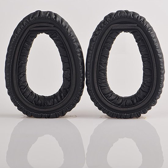 QeeFop 1 Paar Ronde Oor Pads 60mm Vervanging Oordopjes Premium Eiwit Lederen Foam Universele 6cm Kussens Compatibel met 60mm Hoofdtelefoon Compatibel met Sony Philips JBL ATH Hoofdtelefoon (Zwart