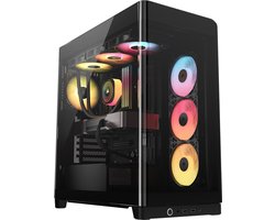 Boîtier CORSAIR FRAME 4500X RS-R ARGB ATX moyen tour - Glas trempé incurvé - Zwart (3 ventilateurs RS120-R)