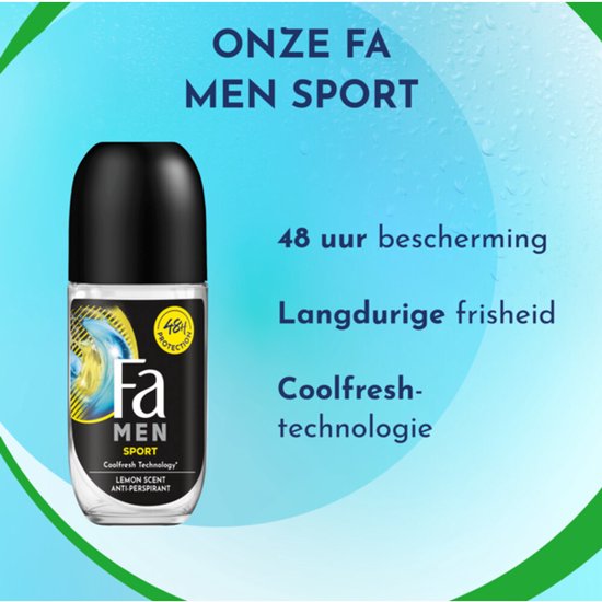 Fa - Deodorant Roller -  Sport Energizing - 6 x 50 ML