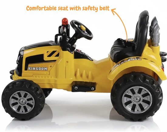 Elektrische Tractor voor Kinderen - 12V accu - 3 tot 6 jaar - Geel van Pewi — afbeelding 3