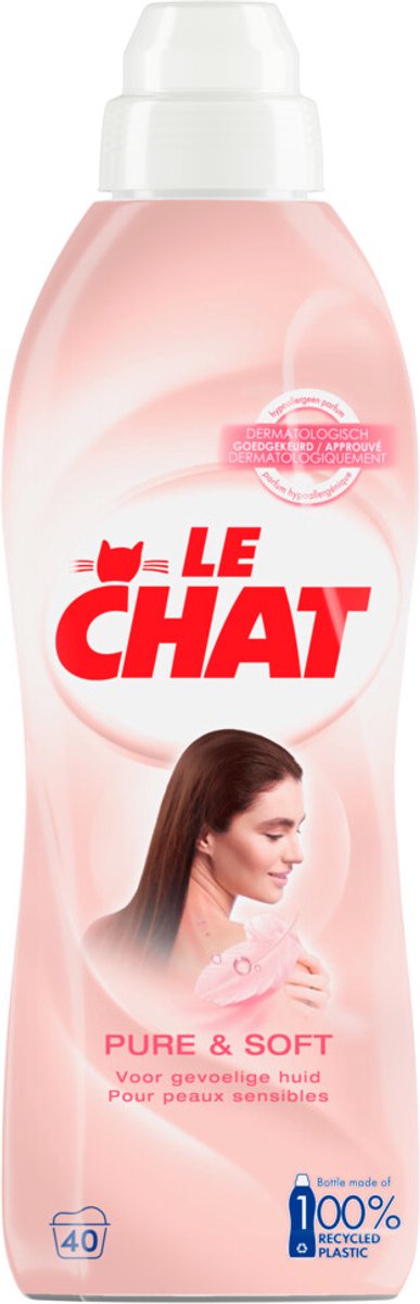 Le Chat Wasverzachter - Pure & Soft - 40 Wasbeurten - 12 x 880 ml - Voordeelverpakking