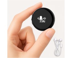 AI-Voice Recorder 32GB - Spraakrecorder - Opnameapparaat met AI functie, App-bediening, Transcriptie en Samenvatten - Real Time Vertaling - Bluetooth en Oordopjes - Inclusief Oordopjes