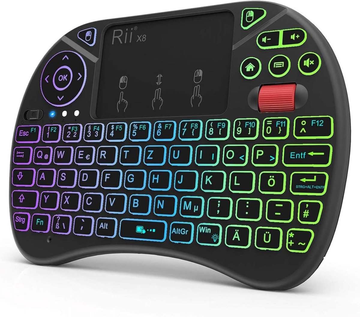 Draadloos Mini Toetsenbord met Touchpad en Achtergrondverlichting voor Smart TV en PC