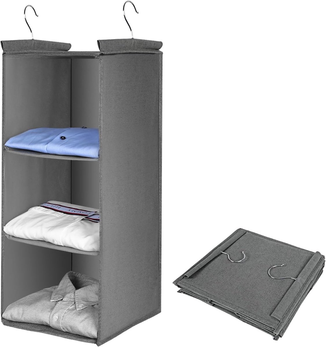 Ruimtebesparende Hangorganizer met 3 Vakken voor Kleding en Accessoires