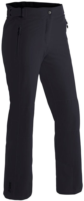 Zwarte skibroek van Maier Sports met riem en ritszakken.