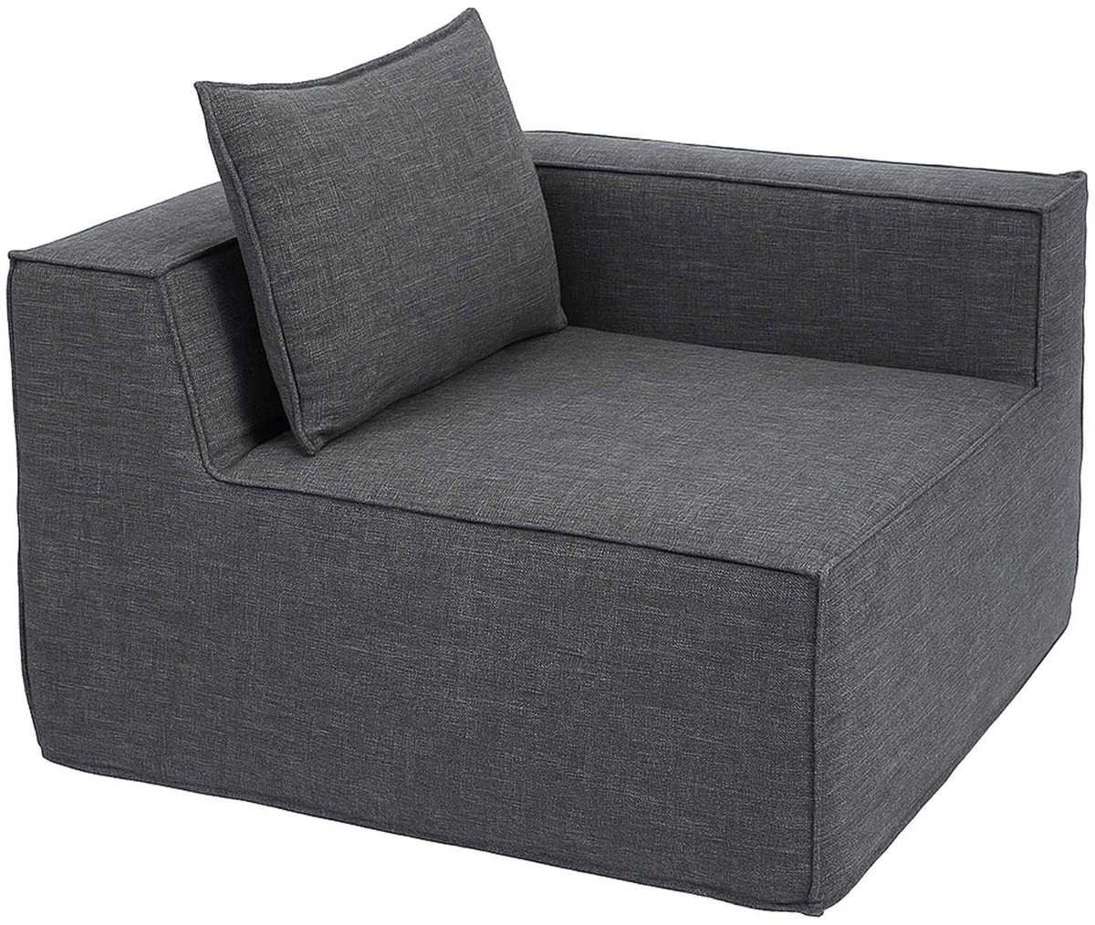 MCW Hoekstuk/accessoire voor bank MCW-O54, loungestoel Gestoffeerde stoel Armleuning, stof/textiel (300 g/m²) 63 x 97 x 97 cm ~ donkergrijs