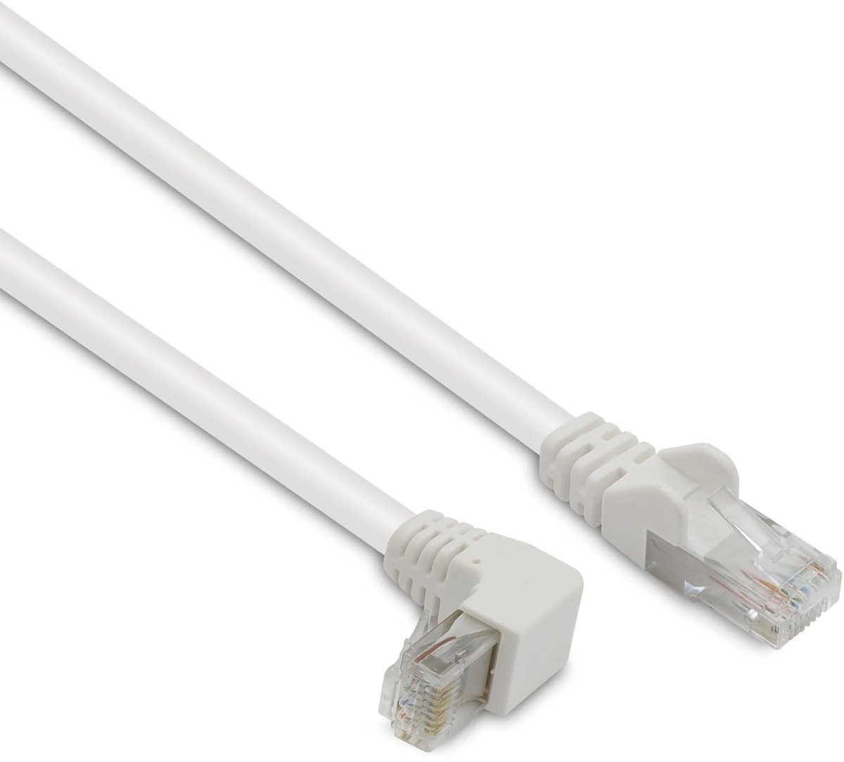 90 graden gebogen RJ45 ethernetkabel - CAT5e, 1 Gbit/s, 5 m