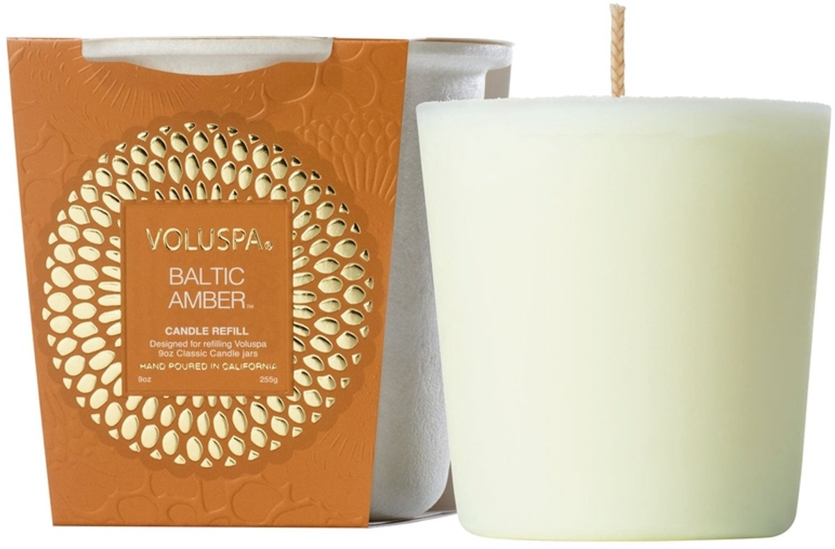 Voluspa Geurkaars Japonica Collection Baltic Amber Candle Refill 255gr Multi