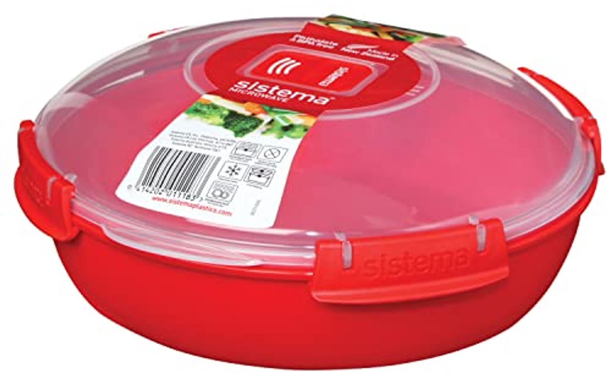 Magnetron Bord 1,3 L - Rood, Magnetronbestendig Borden voor Snelle Maaltijden